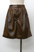 シャイニーレザータックハーフパンツ
