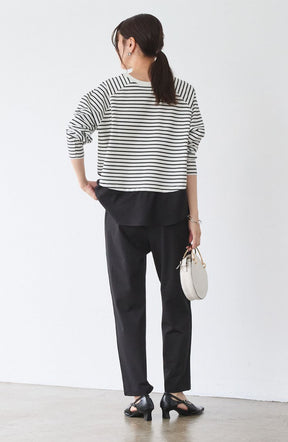 ポンチローマラグラン布帛切替プルオーバー