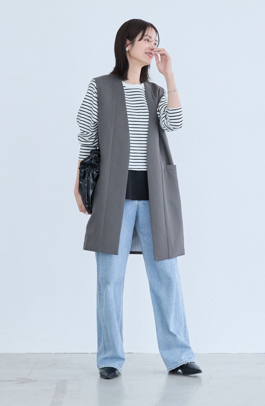 ポンチローマラグラン布帛切替プルオーバー