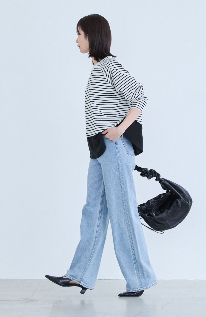 ポンチローマラグラン布帛切替プルオーバー