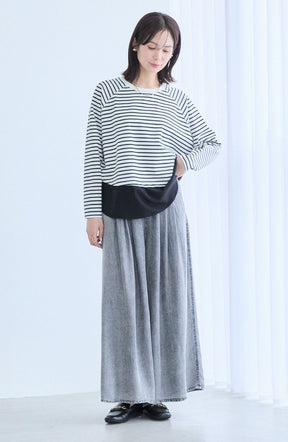 ポンチローマラグラン布帛切替プルオーバー