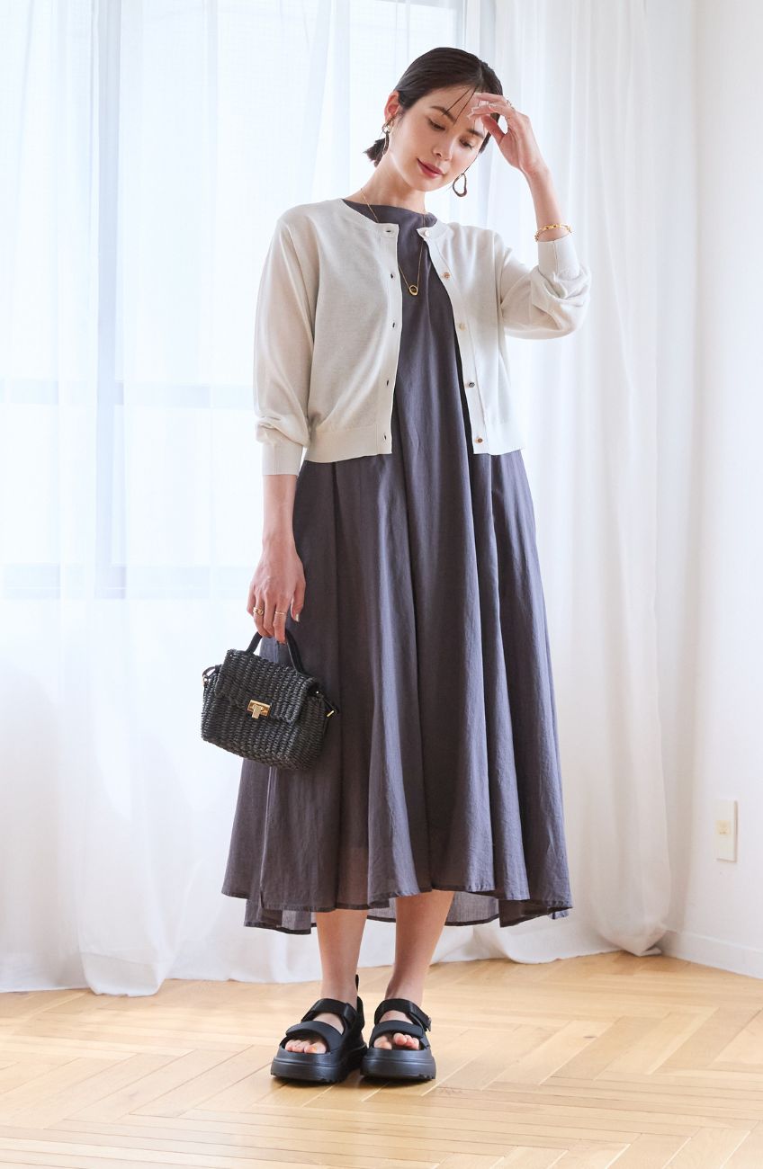 [夏の羽織に◎UVカット＆クールタッチ] ひんやりUVクルービジューカーディガン