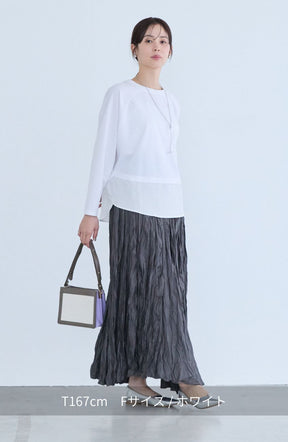 ポンチローマラグラン布帛切替プルオーバー