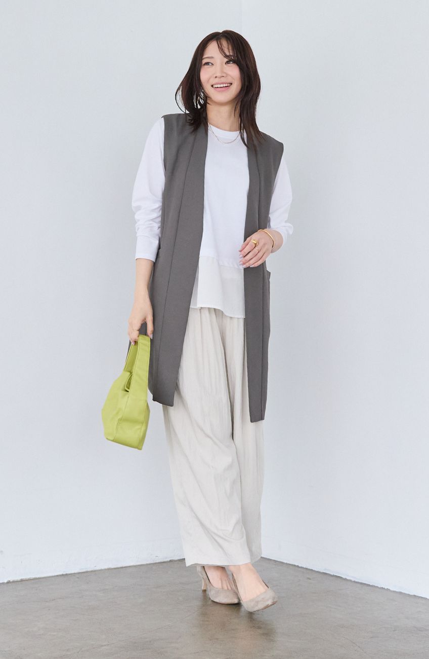 ポンチローマラグラン布帛切替プルオーバー