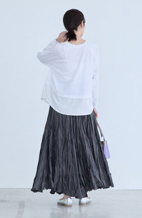 ポンチローマラグラン布帛切替プルオーバー