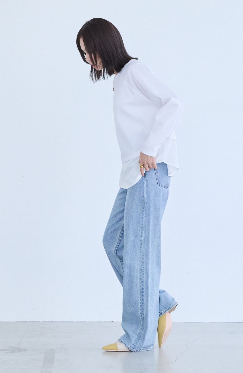 ポンチローマラグラン布帛切替プルオーバー