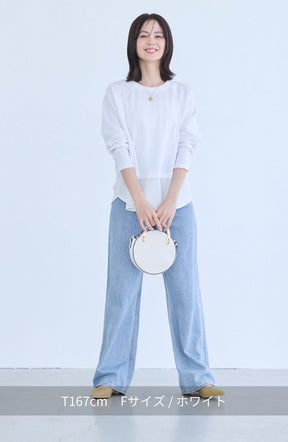 ポンチローマラグラン布帛切替プルオーバー