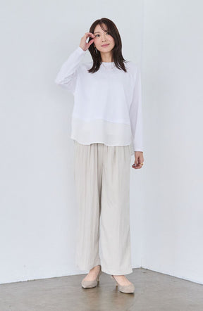 ポンチローマラグラン布帛切替プルオーバー