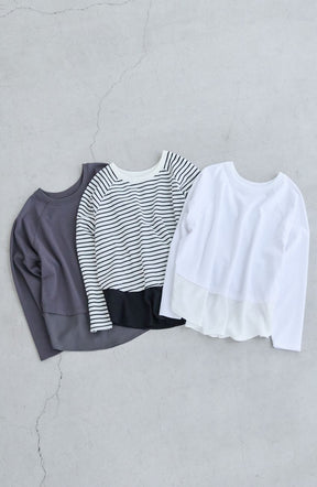 ポンチローマラグラン布帛切替プルオーバー