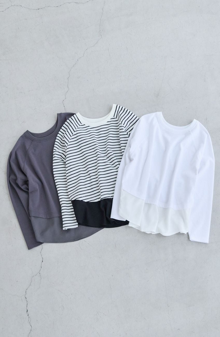 ポンチローマラグラン布帛切替プルオーバー