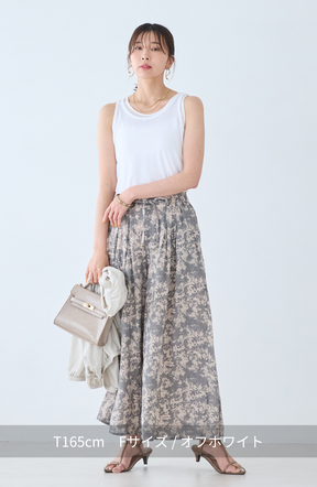 シアーフライス×チュールレイヤードタンクトップ
