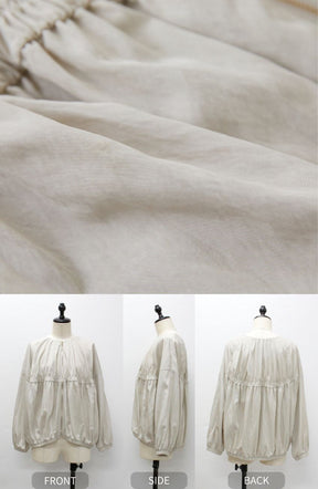 レーヨンナイロンギャザー切替ブルゾン