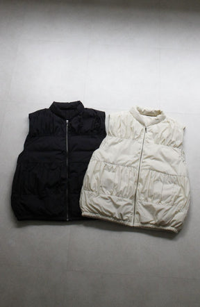 ティアードギャザーピュアダウンベスト