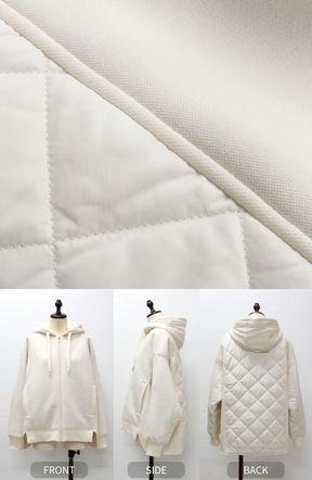 モスダンボール中綿切替フードジャケット