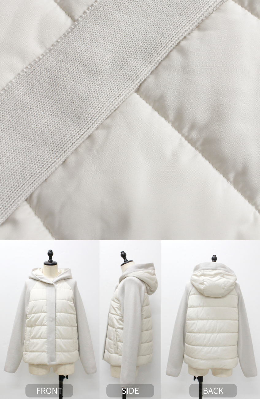 中綿×ニット切替ジャケット