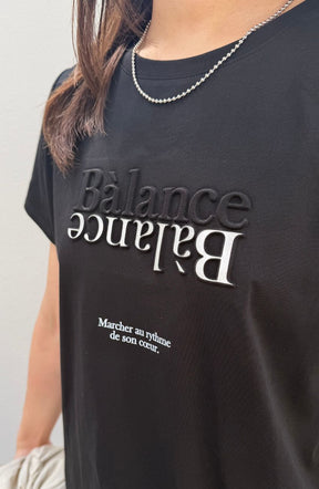 ドライコットンエンボス×箔ロゴTシャツ