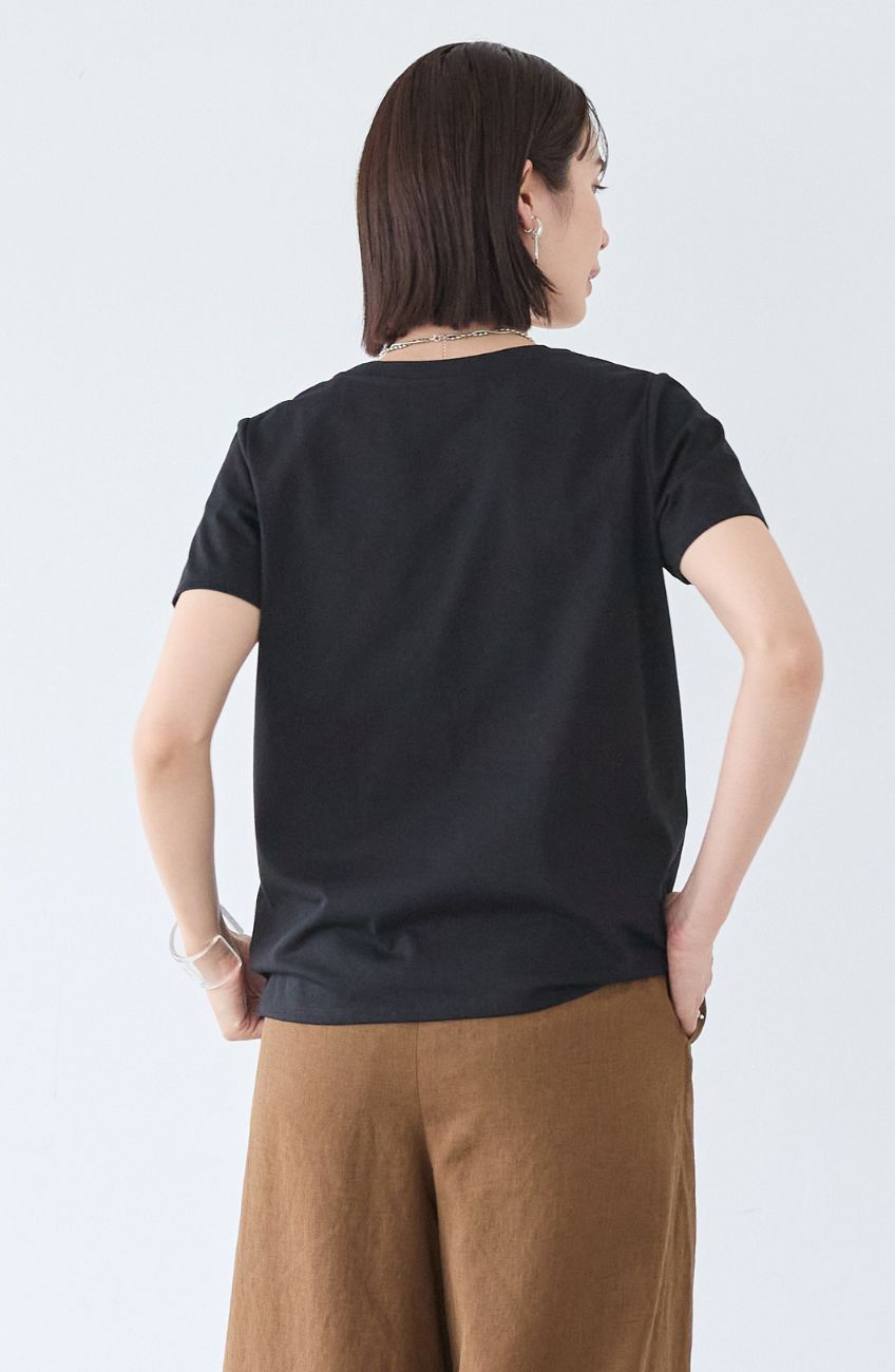 [コーデSET] ドライコットンエンボス×箔ロゴTシャツ＋ドライエステルライン切替パンツ