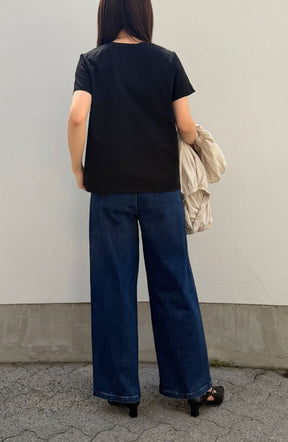 ドライコットンエンボス×箔ロゴTシャツ