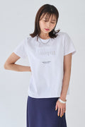[高機能] ドライコットンエンボス×箔ロゴTシャツ