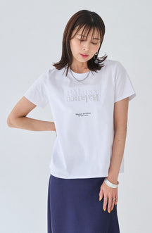 ドライコットンエンボス×箔ロゴTシャツ