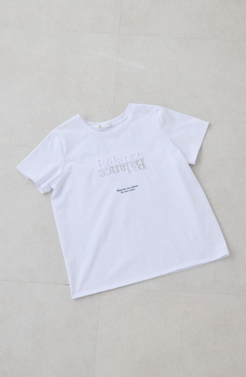 [コーデSET] ドライコットンエンボス×箔ロゴTシャツ＋ドライエステルライン切替パンツ