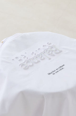 [コーデSET] ドライコットンエンボス×箔ロゴTシャツ＋ドライエステルライン切替パンツ