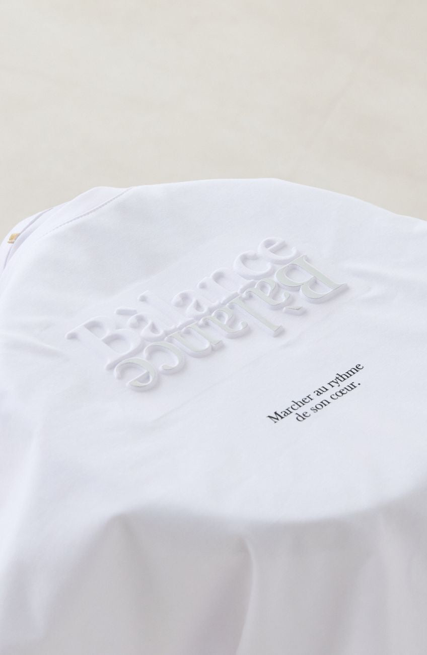 [コーデSET] ドライコットンエンボス×箔ロゴTシャツ＋ドライエステルライン切替パンツ