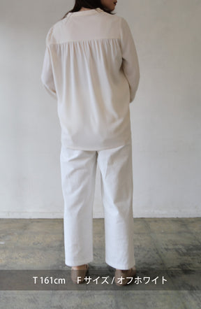 リネンストレッチストレートパンツ